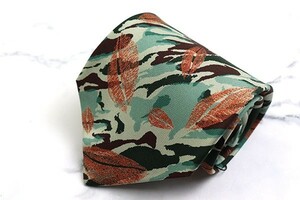 999 иен ~ Takeo Kikuchi с биркой общий рисунок сделано в Японии бренд галстук мужской зеленый Brown не использовался новый товар 