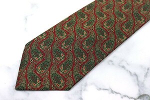498 jpy ~ Jim Thompson peiz Lee pattern brand necktie men's red green superior article 