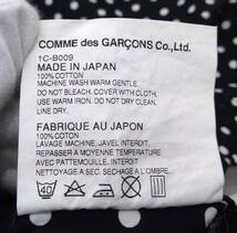 BLACK COMME des GARCONS ブラック コムデギャルソン 長袖 シャツ XS メンズ 水玉 ドット ブラック × ホワイト 綿100％ 日本製_画像7