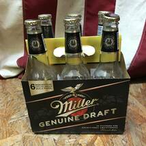 【MILLER・ミラー】BEER Bottlesビール 空き瓶　6本セット＋ボトル　キャリー_画像4