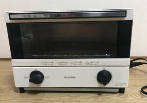 アイリスオーヤマ IRIS OHYAMA オーブントースター ホワイト 1000W/食パン2枚 EOT-012-W 美品