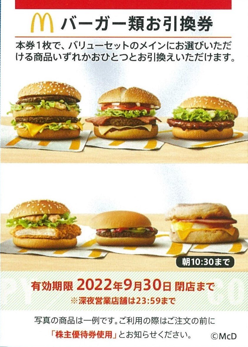 マクドナルド　株主優待①