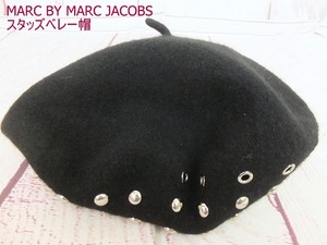 MARC BY MARC JACOBS マークジェイコブス スタッズベレー帽 ブラック 毛100% ハット 帽子