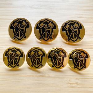 ボタン 足つき 斧 ゴールド× 黒 IVY ジャケット 直径約15mm 直径約20mm 80年代 90年代 しっかり重み ビンテージ vintage レトロ スチール