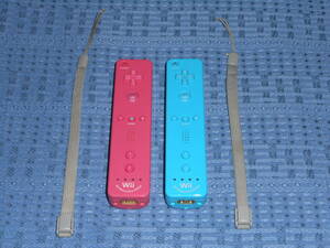 Wiiリモコンプラス(Wiiモーションプラス内蔵)２個セット ストラップ付き 青(ブルー)１個・桃(ピンク)１個 RVL-036 任天堂 Nintendo