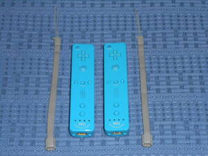 Wiiリモコンプラス(Wiiモーションプラス内蔵)２個セット ストラップ付き 青(ao ブルー)２個 RVL-036 任天堂 Nintendo