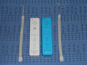 Wiiリモコンプラス(Wiiモーションプラス内蔵)2個セット ストラップ付き 青(ao ブルー)1個・白(shiro ホワイト)1個 RVL-036 任天堂 Nintendo