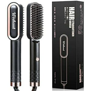 新品 ヒートブラシ ストレートブラシ 小型ヘアアイロン 30秒急速加熱 静電気防止 自動電源オフ 温度調節対応 海外対応