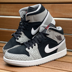 Подлинный [US9.5] Nike Nike Air Jordan1 Mid Se Air Jordan 1 Midcut Special Edition AJ1 Слон NBA 27.5㎝