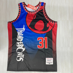 USA Подлинный [M] голов головного края Classics Thundercats Thunder Cats Comedy Comedy Blue Basketball Jersey (HGC7)