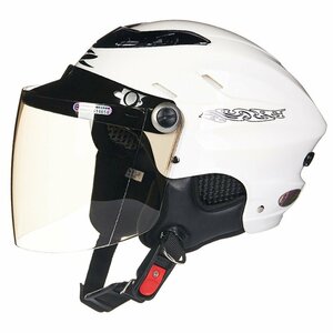 TZX626★バイクヘルメット セミジェットヘルメット ハーフヘルメットサイズ選択可能白色