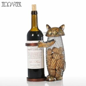 PYD264*Tooarts cat bottle n holder waiwak wine la Insta n chin when bar 