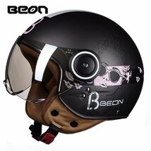 TZX959★Beon　男性　女性　ヴィンテージ　オートバイ　ヘルメット　ユニセックス　デバイス　オープンフェイス　3_画像5