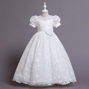 cwx104* child dress Kids dress presentation formal wedding baby dress birthday white musical performance . child dress 