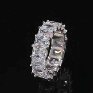 ZJM330 Роскошные мужские женщины кольцо с белым золотом Gircon CZ Diamond 18 кгп Кольцо 11-11 высококачественный новый класс AAA
