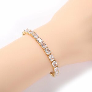 ZJM336 high quality feeling of luxury birthday Gold new goods Miami chain bracele bangle 18KGP men's lady's very thick flat 