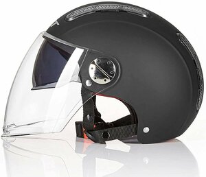 TZX329★バイクヘルメットハーフハットヘルメットメンズレディースサマーダブルレンズジェットヘルメットフォーシーズンズ機関車9色有り A