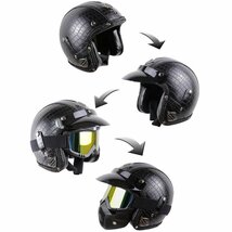 TZX417★ハーフヘルメット ジェットヘルメット メンズ レディース レトロハーレー ヘルメットバイザー対応マスク対応軽量 おしゃれ色選択可_画像3