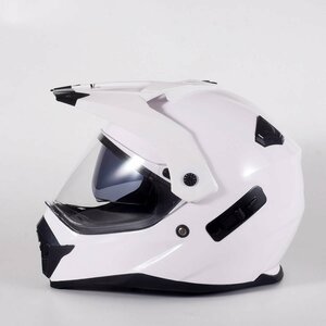 TZX427★バイクヘルメット オフロード シールド付き バイザー フェイスヘルメット ダブルシールド オフロードヘルメット ECE/DOT白