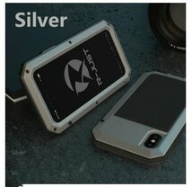 cjx252★iPhone13 12 mini 11 Pro MAX 頑丈 強化ガラス 耐衝撃 カバー メタル アルミニウム Apple スマホ ケース 2層シェルター_画像8