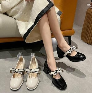 LHK453 ★ Женский толстый дно толстый дно толстый каблук 6㎝ насосы Loafer Women's Height вверх по стильному поездкам