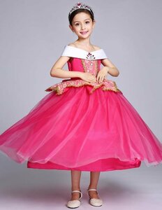 LHK164★子供 衣装 ドレス プリンセス ピンクドレス ハロウィーン 仮装 コスプレ オーロラ姫