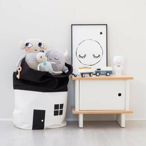 CJM321* storage sack pouch type toy storage ...... one-side attaching child Kids ... type lovely house Monotone interior white 