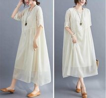 HSM136★キシワンピース 夏 半袖ワンピースレース シフォンスカート 結婚式ドレス 大きいサイズ シフォンスカートドレス 大きいサイズ_画像3