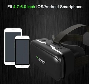 cjx249★VR バーチャルリアリティ スマホ スマートフォン メガネ3D 仮想現実 ブラック iphone/android