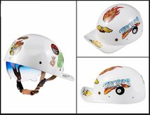 TZX284★人気新品バイクヘルメット 内蔵サングラス 半帽ヘルメット 男女兼用 軽量レトロ野球帽M、L、XL、2XLサイズ 選択可 9色H_画像2