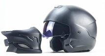 TZX280★新しいデザインオートバイバイクヘルメット ハーフヘルメット フルフェイスヘルメット レーシング組立式顎部分着脱できる4色グレー_画像6
