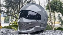 TZX280★新しいデザインオートバイバイクヘルメット ハーフヘルメット フルフェイスヘルメット レーシング組立式顎部分着脱できる4色グレー_画像2