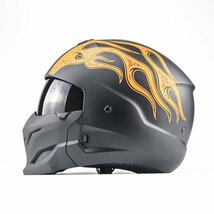 TZX325★オートバイヘルメットサムライブラックスコーピオンヘルメットハーレーレトロコンビネーションヘルメット顎部分着脱できる3色赤_画像4