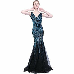 LHW173* long dress sexy blue color mermaid line two next . color correcting party stage color dress 