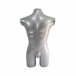 CJM140* air manner boat PVC body torso display fashion exhibition . men's lady's upper half of body man silver 