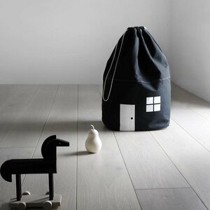 CJM324* storage sack pouch type toy storage ...... one-side attaching child Kids ... type lovely house Monotone interior Monotone black 