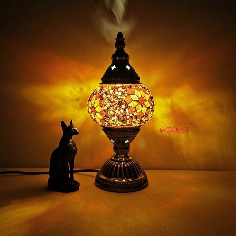 PYD321★Lámpara de Mesa Turca Tejvin Mosaico Hecho a Mano Rokgaramantic, iluminación, Lámpara de mesa, mesita de noche