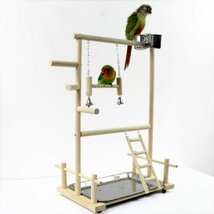 PYD456★オウもインコムににも♪ 木スタ止まりンド 遊び場 ペット 文鳥 おハシゴもちゃ 鳥 木製 玩具 アチッスレク_画像1