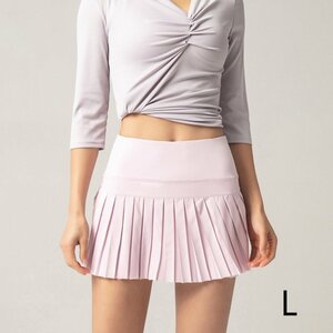 CJM676* lady's sport wear inner attaching skirt skirt tennis Golf running training fitness pink L