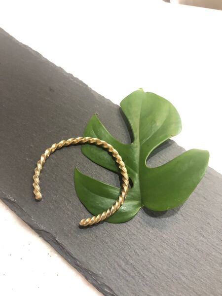 真鍮 バングル(ひねり細) レディース ハンドメイド