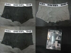 本物正規◆DIESEL ディーゼル◆3P ボクサーブリーフ THE ESSENTIAL 黒/グレー■L■KORTY 新品 3枚セット