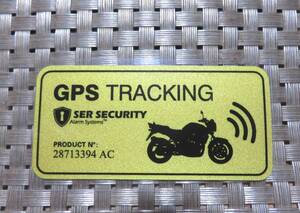 MD■DX黄横ST◆新品GPS　TRACKINGオートバイ　バイク二輪車　単車モーターサイクル　盗難防止ステッカー　シール防水◆愛車いたずら防止