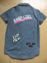 *M・150・160*ANAP GIRL バックプリント 半袖デニムシャツ♪美品!!_画像4