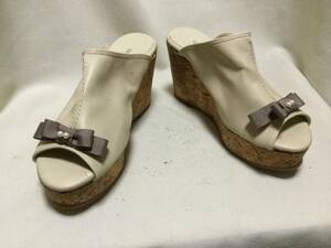 C1502 DONNA beige group sandals M size heel 9.