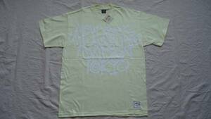 Stussy Big 4 Tee 薄黄 XL ステューシー ビッグフォー 半袖 S/S Tシャツ NY LA LONDON TOKYO PARIS 前後プリント レターパックライト