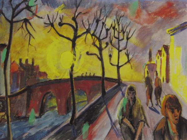 Erich Heckel, STRASSENSZENE, Overseas version super rare raisonné, New with frame, chococoo, painting, oil painting, Nature, Landscape painting