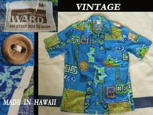 70s ビンテージ Montgomery Ward モンゴメリーワード 耳付 アロハ USAアメリカ Hawaii製 VINTAGE マッコイズ surf サンサーフmodel