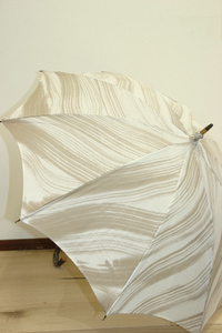  unused small . shop (KOMIYA) marble pattern . long umbrella parasol / flax 100% / parasol / high class parasol / ultra-violet rays prevention / UV cut 