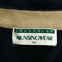 Munsingwear grandslam マンシングウェア 通年 ペンギン刺繍 コットン ニット ベスト Sz.SA　メンズ ネイビー 日本製 ゴルフ　A2T07367_6#L_画像5