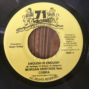 ★送料込み！試聴/2006/アコースティック【Morgan Heritage Feat. Cobra* (Mad Cobra)/Enough Is Enough/(Clean Mix)】7inch 71 Records JA